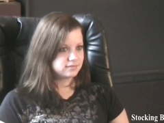 Watching Holly take off her fishnet stockings