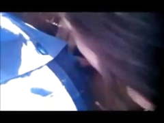 Cheerleader sucking black football player