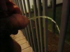 Pissing on balcony
